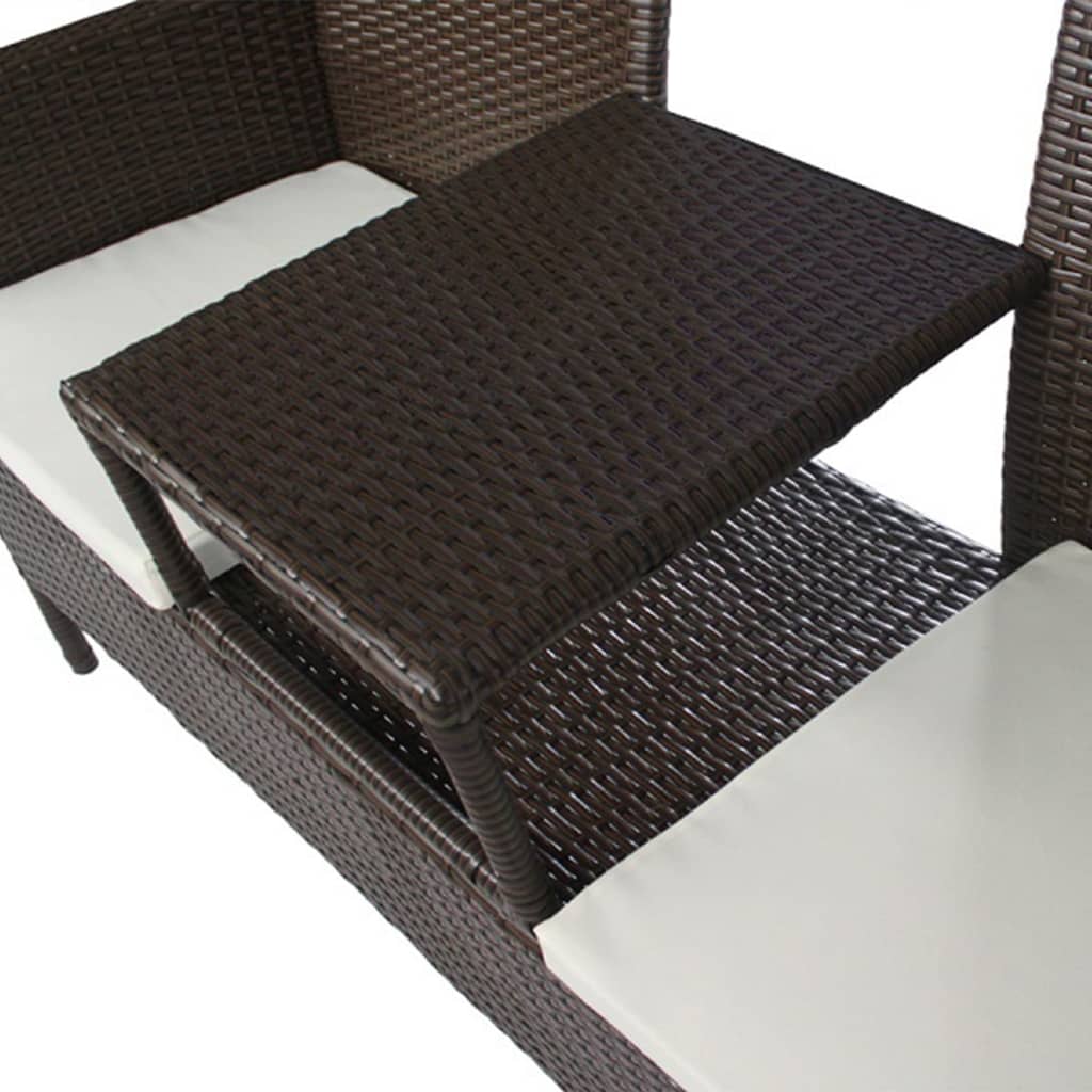 VidaXL - vidaXL 2-zitsbank met tafel poly rattan bruin